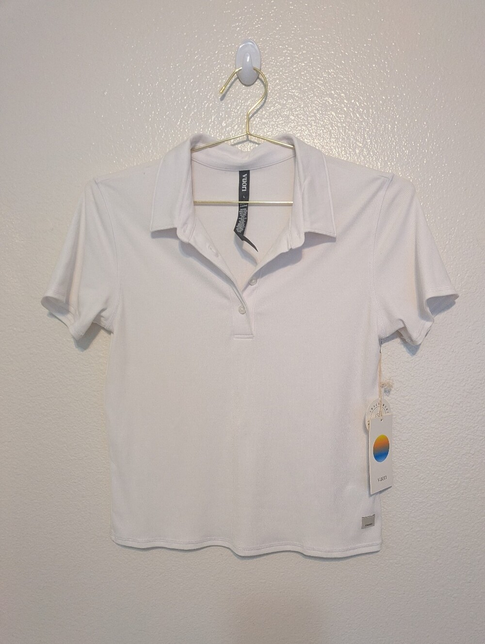 Vuori Futter Pose Polo White Nwt Large